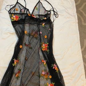 mesh dress with floral detail